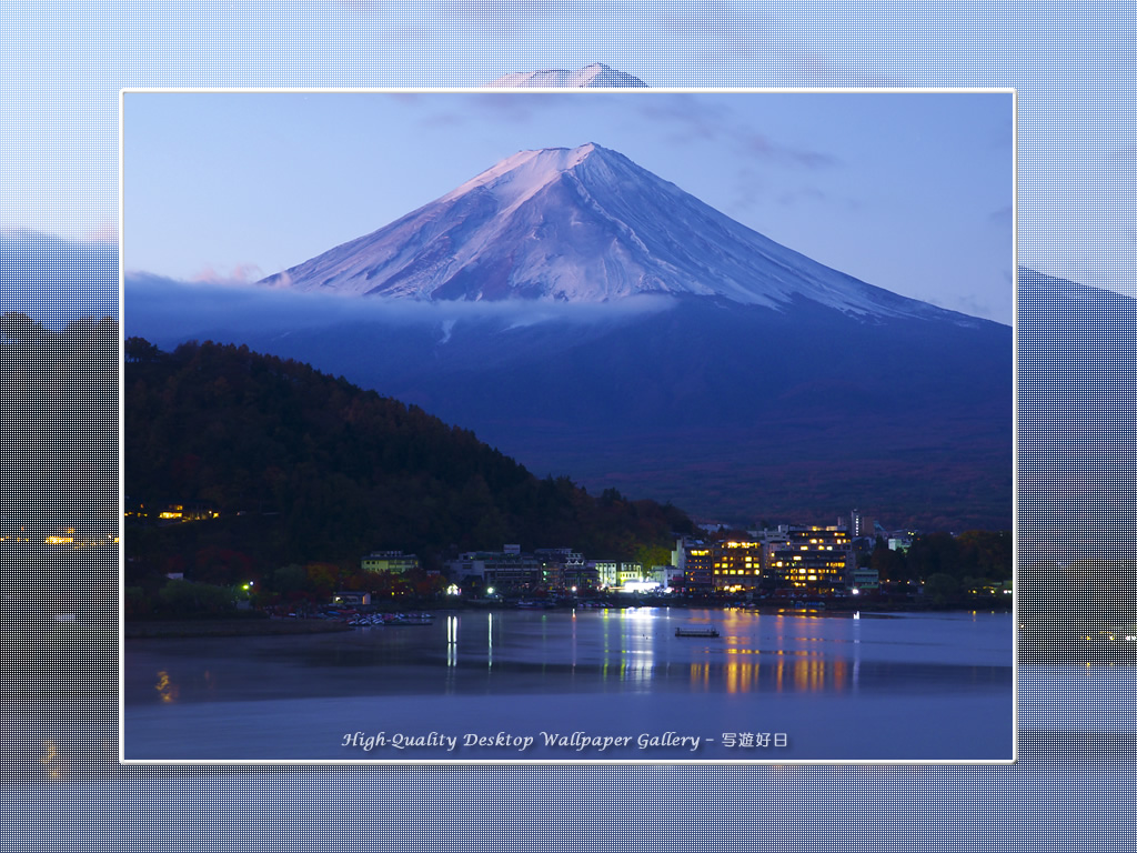 富士山の高画質＆高解像度壁紙／Wallpaper of Mt. Fuji under the blue sky in Fuji Lake Districti (1024×768)