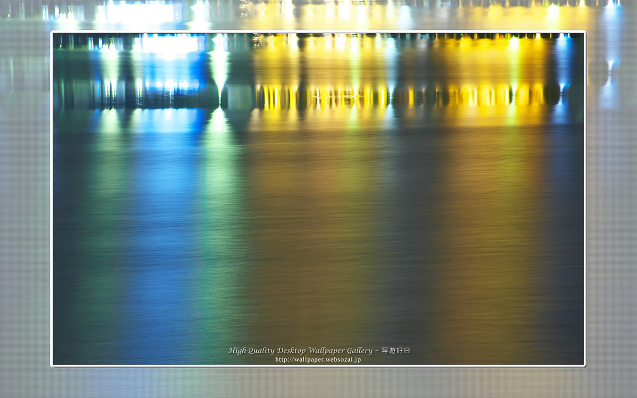 富士山の高画質＆高解像度壁紙／Wallpaper of水面の灯（河口湖） in Fuji Lake Districti (1280×800)