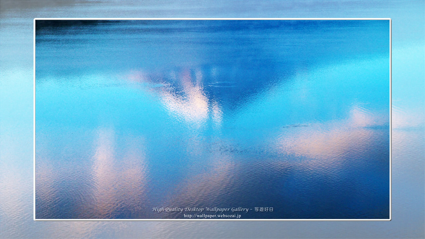 富士山の壁紙／Wallpaper of逆さ富士 in Fuji Lake Districti (1366×768)