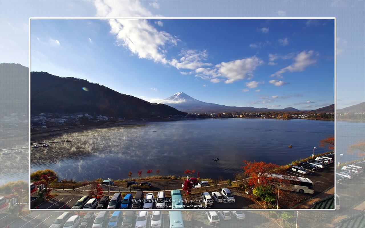 富士山の高画質＆高解像度壁紙／Wallpaper of河口湖朝景 in Fuji Lake Districti (1280×800)