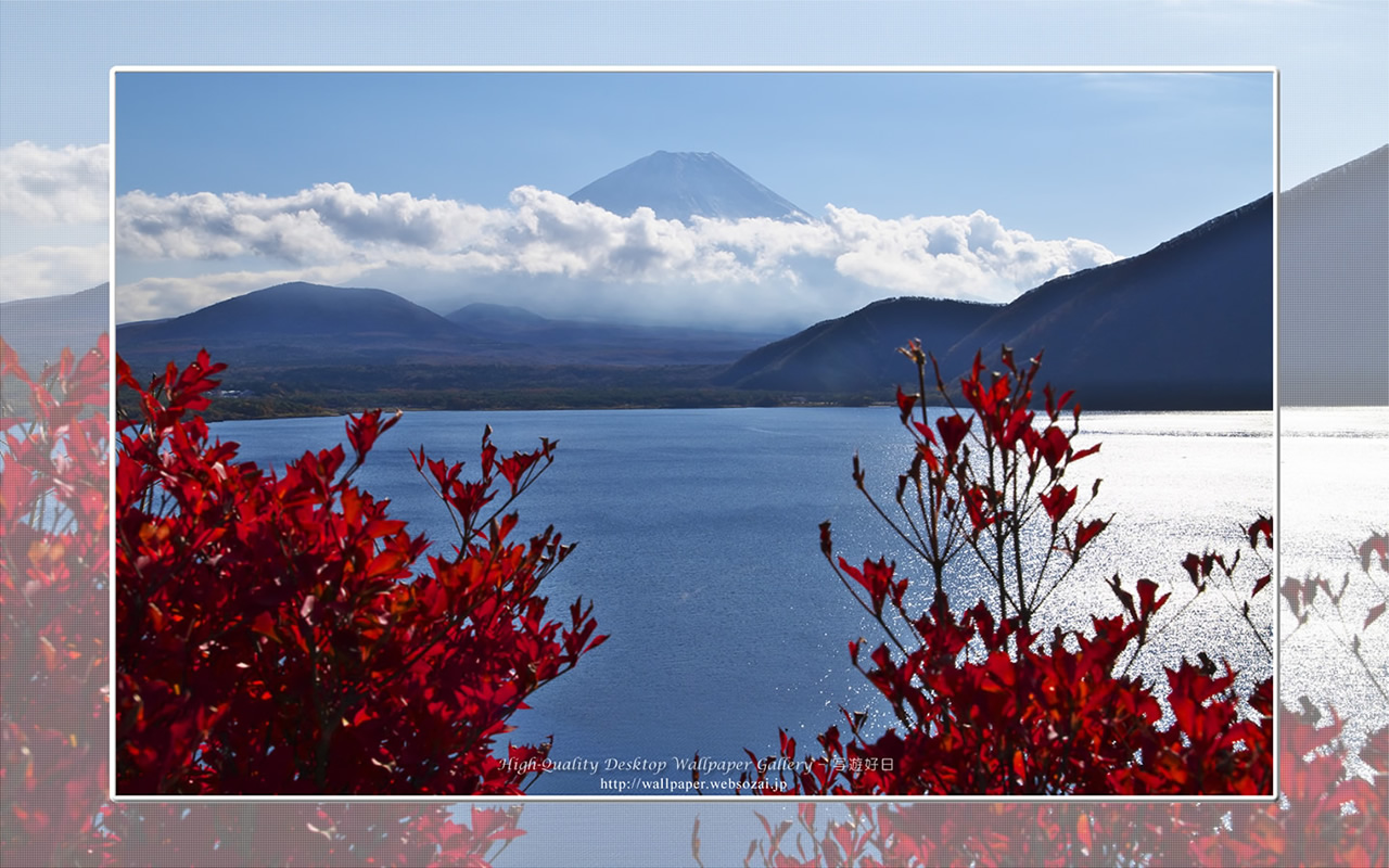 富士山の高画質＆高解像度壁紙／Wallpaper of紅葉と富士山 in Fuji Lake Districti (1280×800)